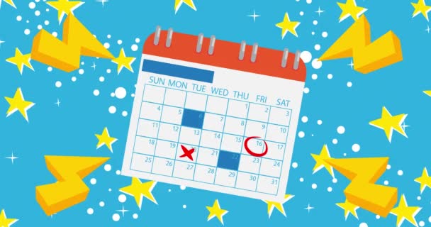 Animazione Calendario Danzante Divertente Cartone Animato Annuncio Evento — Video Stock
