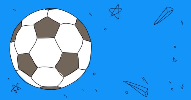 파란색 축구공 스포츠 애니메이션 해상도 비디오 — 비디오