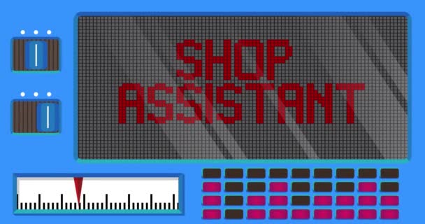 Shop Assistant Text Digital Led Panel Announcement Message Light Equipment — Stock Video