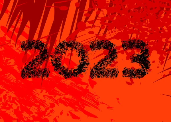 2023 Року Мітка Графіті Абстрактне Сучасне Прикраса Вуличного Мистецтва Виконане — стоковий вектор