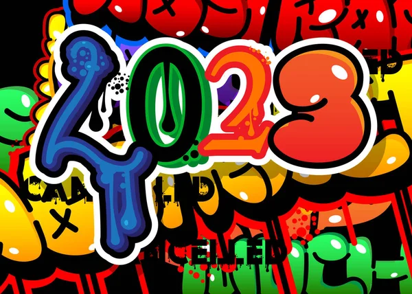 2023 Graffiti Tag Astratto Decorazione Moderna Street Art Eseguita Stile — Vettoriale Stock