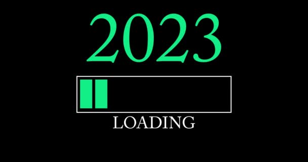 Die Zahl 2023 Mit Loading Downloading Uploading Bar Indicator Herunterladen — Stockvideo
