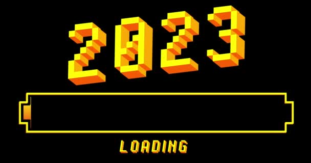 Numret 2023 Med Loading Downloading Uppladdning Bar Indicator Ladda Ner — Stockvideo
