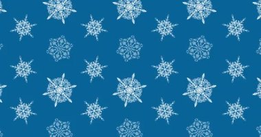 Mavi arka planda dönen kar tanesi. Kış çizgi filmi videosu. Mevsimlik Kar Canlandırması.