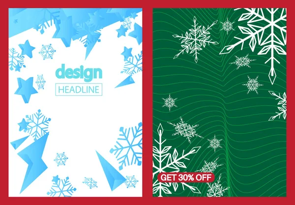 Schneeflocke Vorlage Design Sonderangebot Weihnachtsangebot Poster Winter Vector Illustration Ferienfreigabe — Stockvektor