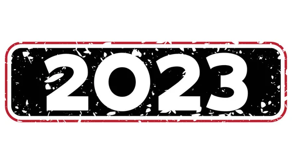 编号2023的简单老式橡胶印章 — 图库矢量图片
