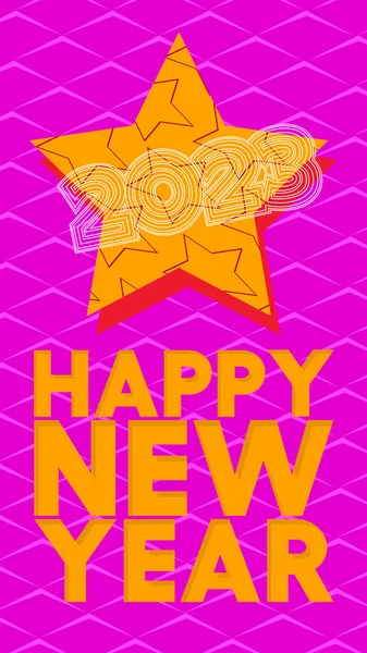 Герб Супергероя Іконою Щасливий Новий Рік 2023 Векторна Ілюстрація Стилі — стоковий вектор