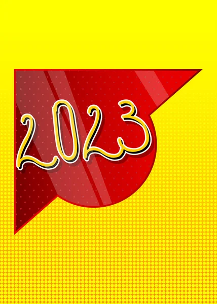 Superhelden Wappen Mit Der Ikone Happy New Year 2023 Bunte — Stockvektor