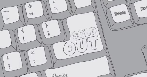 Computer Keyboard Sold Out Text Close Electronic Computer Device Part — Stock Video