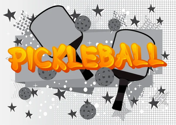 stock vector Pickleball. Word written with Children's font in cartoon style.