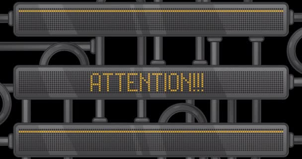 Attention Text Digital Led Panel Announcement Message Light Equipment — Stock Video