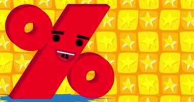 Kırmızı Yüzdelik Tabela konuşma balonunda Mutlu Yıllar diyor