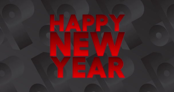 Szczęśliwego Nowego Roku Tekst Ciemnym Tle Znak Procentowy Marketing Wydarzenie — Wideo stockowe