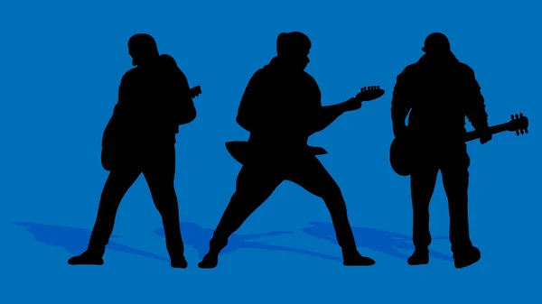 Gitar Çalan Gitarist Çığlıkları Rock Konserindeki Insanlar Eğlence Etkinliği Müzisyeni — Stok Vektör