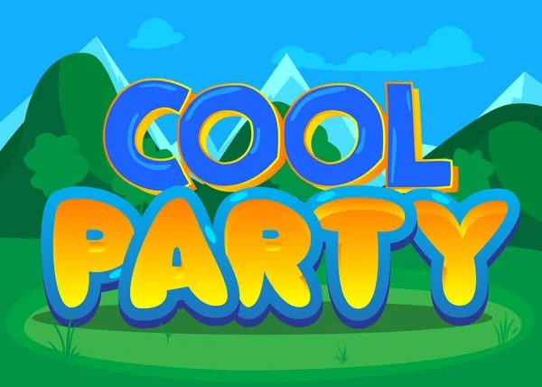 Coole Party Wort Mit Eleganter Kinderschrift Cartoon Stil Geschrieben — Stockvektor