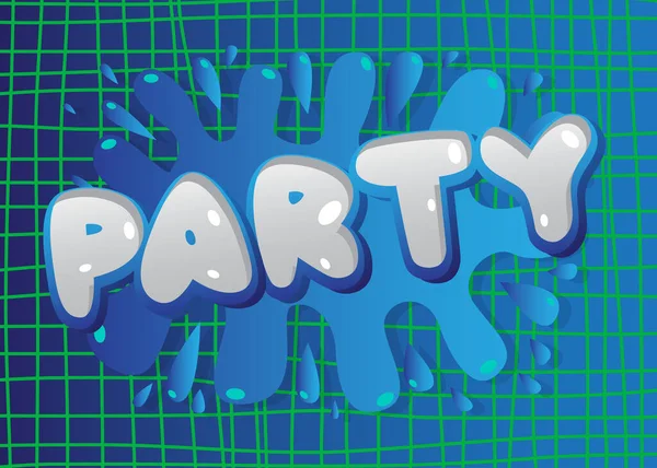 Party Word Written Elegant Children Font Cartoon Style — Stock Vector