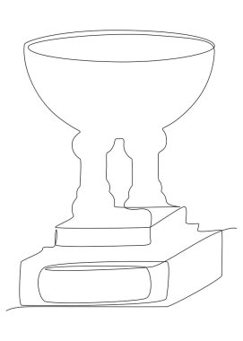 Aralıksız bir kupa kupası. İnce Çizgi Çizimi Vektör Konsepti. Contour Yaratıcı Fikirler Çiziyor.