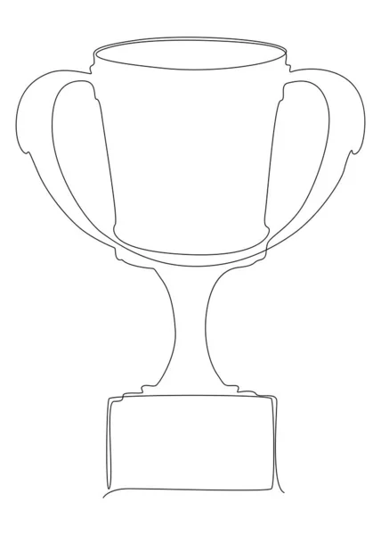 One Continuous Line Trophy Cup Thin Line Illustration Vector Concept — Stock Vector