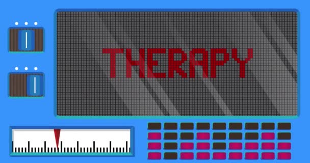 Therapie Tekst Een Digital Led Panel Mededeling Met Lichtapparatuur — Stockvideo