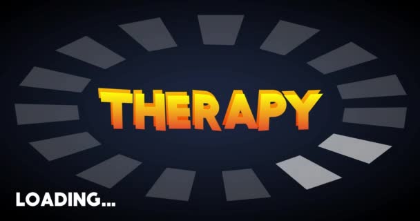 Terapi Text Med Loading Nedladdning Uppladdning Bar Indicator Ladda Ner — Stockvideo