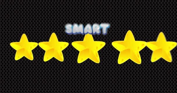 Fünf Sterne Mit Smart Health Text Animierte Bewertung Mit Worten — Stockvideo