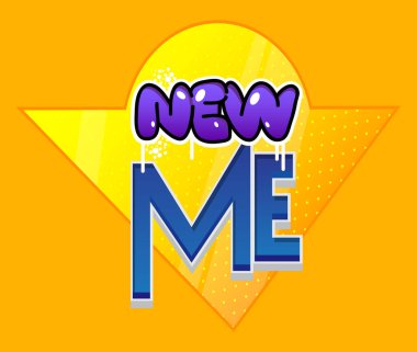 Süper kahraman arması Yeni Ben simgesini gösteriyor. Renkli çizgi roman tarzı vektör çizimi.