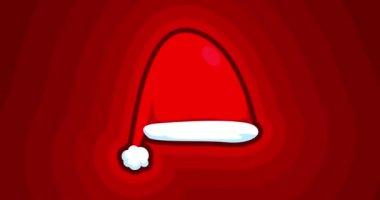 Noel Baba Şapkası 'nın Kırmızı Tüneli. Noel arkaplan videosu.