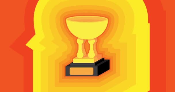 Yellow Tunnel Concentric Trophy Cup 스포츠 이벤트 애니메이션 — 비디오