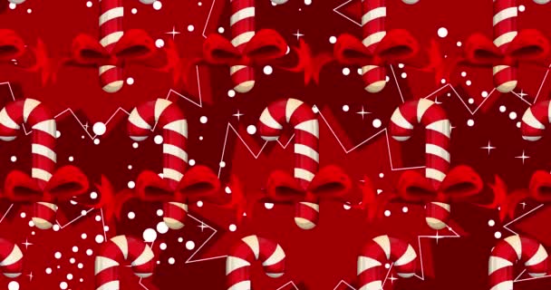 Красно Белый Рождественский Candy Cane Фон Видео Праздник — стоковое видео