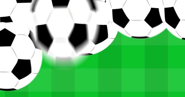 Football Balls Falling Getting Tattoo Text Cartoon Sport Animation — Stock Video