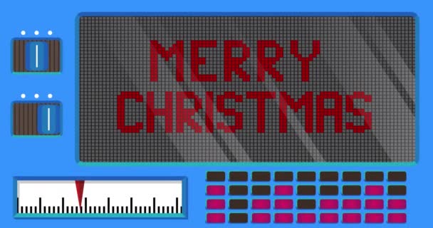 Boldog Karácsonyi Szöveget Digital Led Panel Hirdetmény Üzenet Könnyűszerkezettel — Stock videók