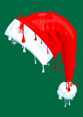 Noel Baba Şapka Graffiti etiketi. Soyut modern bayram sokak sanat dekorasyonu, Noel kutlama sembolü kentsel resim tarzında sergileniyor.