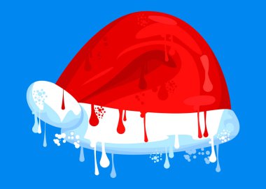 Noel Baba Şapka Graffiti etiketi. Soyut modern bayram sokak sanat dekorasyonu, Noel kutlama sembolü kentsel resim tarzında sergileniyor.