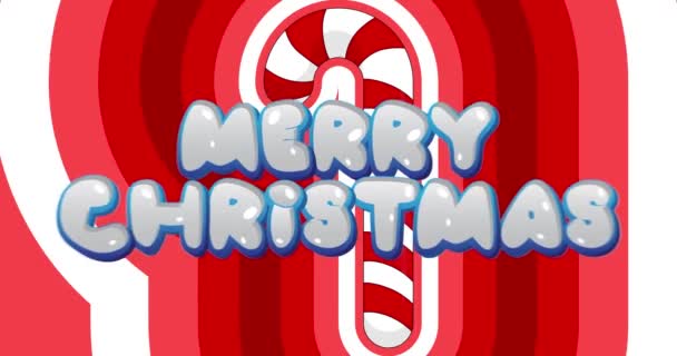 Vörös Fehér Alagút Koncentrált Candy Cane Boldog Karácsonyi Szöveget Christmas — Stock videók