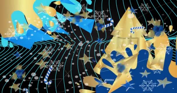 Luxe Deluxe Noël Arrière Plan Animation Dessin Animé Abstrait Vacances — Video