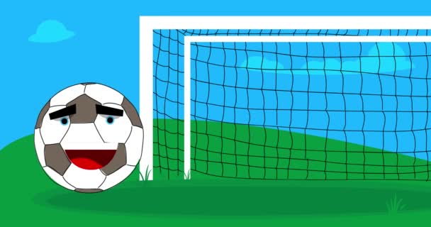 Piłka Nożna Postać Wesołych Świąt Tekst Bańce Mowy Animacja Sportowa — Wideo stockowe