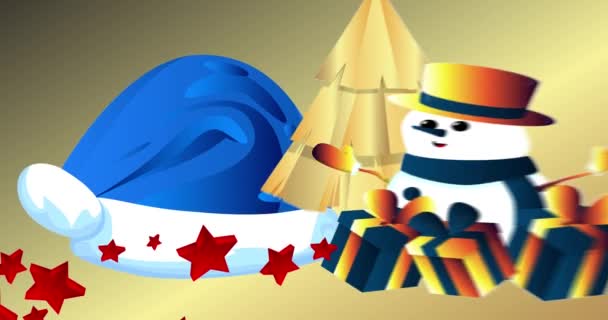 Luxusní Luxusní Vánoční Pozadí Animace Abstraktní Vánoční Karikatura Pro Webové — Stock video