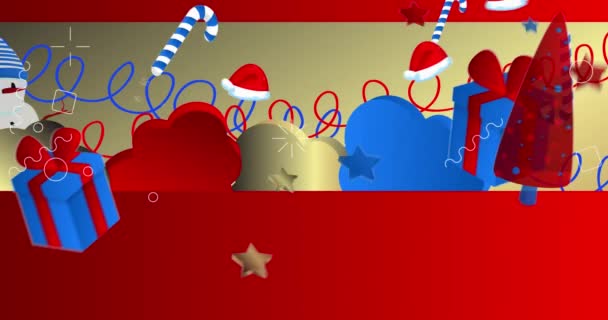 Розкішна Делюкс Різдвяний Фон Анімації Анотація Святкової Події Мультфільм Веб — стокове відео