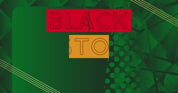 Animação Black History Month Com Cores Vermelho Amarelo Verde Abstract — Vídeo de Stock