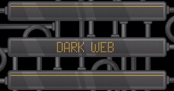 Mörk Webbtext Digital Ledningspanel Meddelande Med Ljusutrustning — Stockvideo