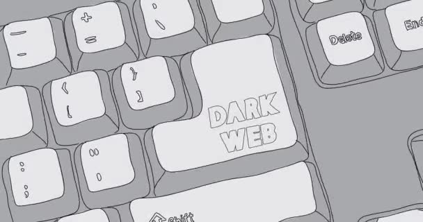 Klawiatura Komputerowa Tekstem Dark Web Zbliżenie Elektronicznej Części Urządzenia Komputerowego — Wideo stockowe