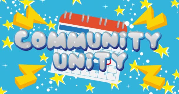 Community Unity Text Calendar Cartoon Animated Video — 비디오