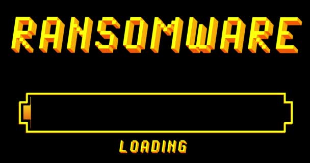 Ransomware Text Loading Downloading Uploading Bar Indicator Download Upload Computer — Wideo stockowe
