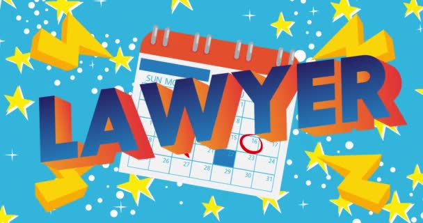 Lawyer Text Calendar Cartoon Animated Video — Stock Video