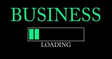 Business text with Loading, Downloading, Uploading Bar Indicator. Download, Upload on computer screen.