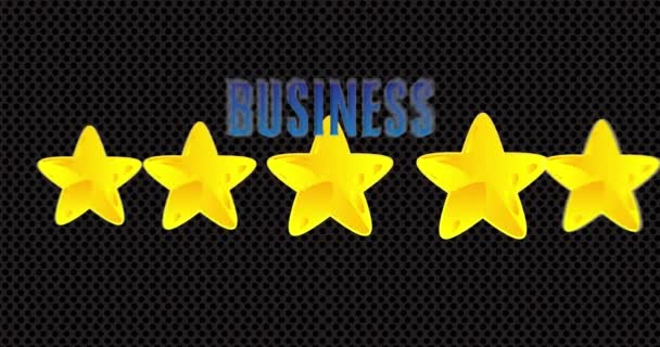 Five Stars Business Text Animated Rating Words Cartoon Animation Award — Stok video