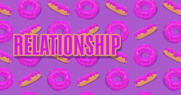 Dancing Doughnut Pattern Relationship Text Cartoon Animation — Video