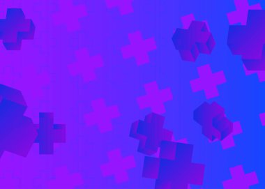 3D background wallpaper with gradient geometric cross shapes.