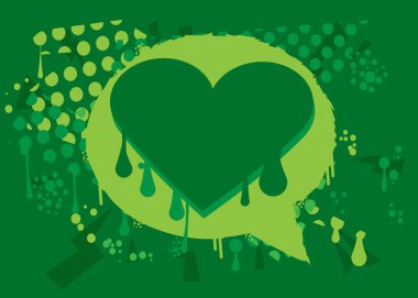 Graffiti Love Background with Hearts. Abstract modern Valentine's Day street art decoration performed in urban painting style.