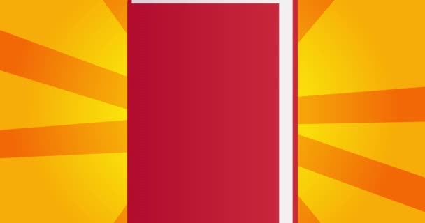 Graduate Word Red Book Yellow Background Cartoon Animation — Vídeo de Stock